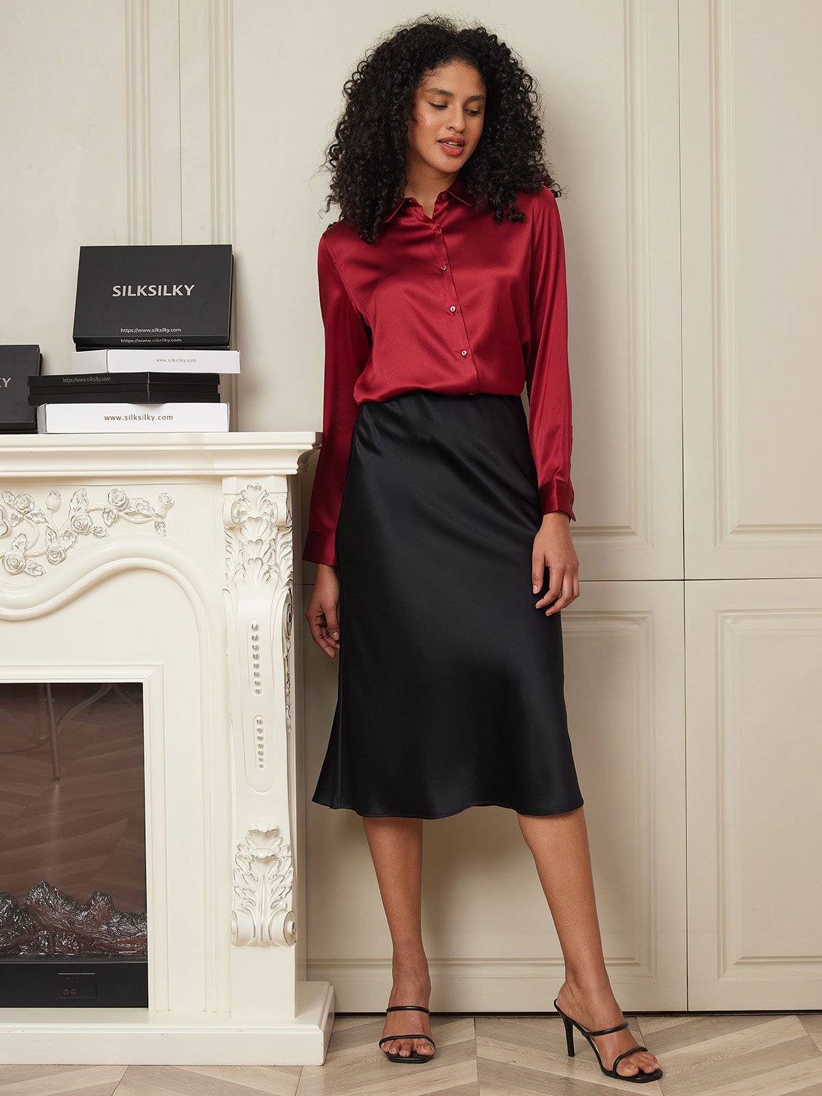 Reyanna™ | Rent Silke Klassisk Elegant Damkjol