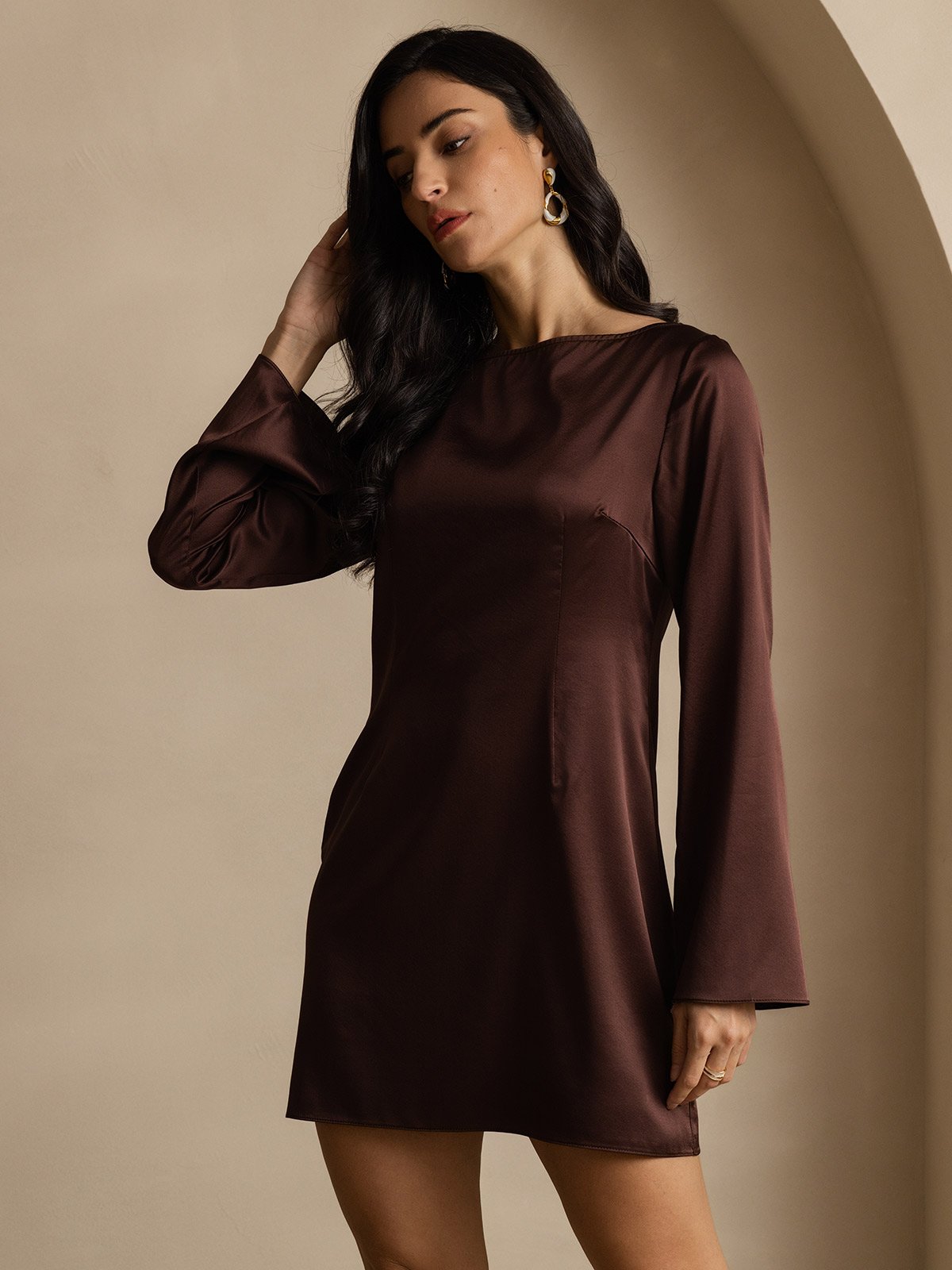 Reyanna™ | Silke Elegant Långärmad Klänning