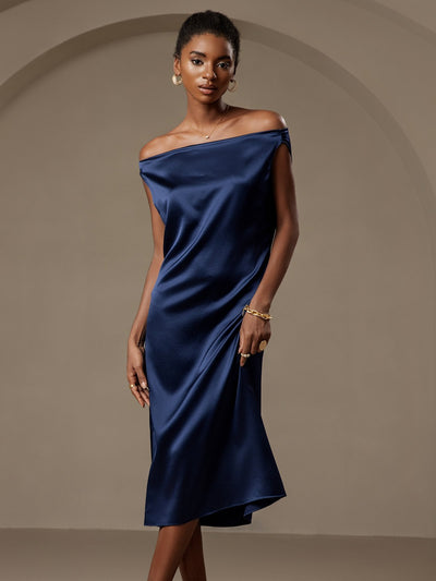 Reyanna™ | Siden elegant cowl-neck ärmlös klänning