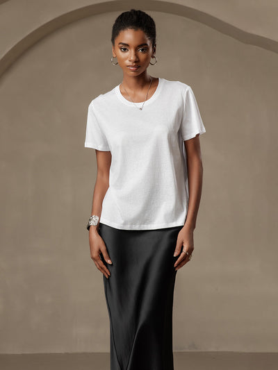 Reyanna™ | Silkestrikad Rundhals T-shirt