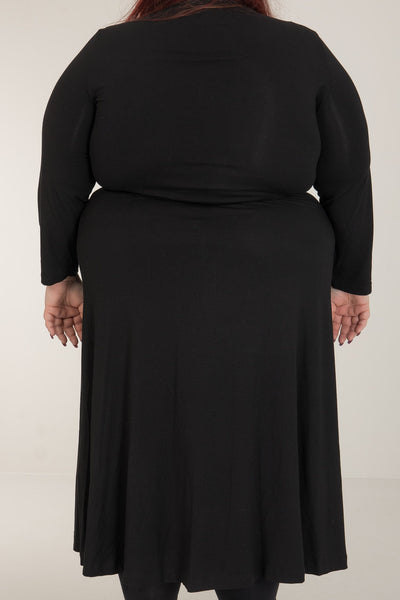 Bestie wrap midi jersey dress - Black