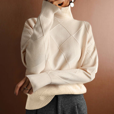 Reyanna™ | Turtleneck loose lozenge long-sleeved winter sweater
