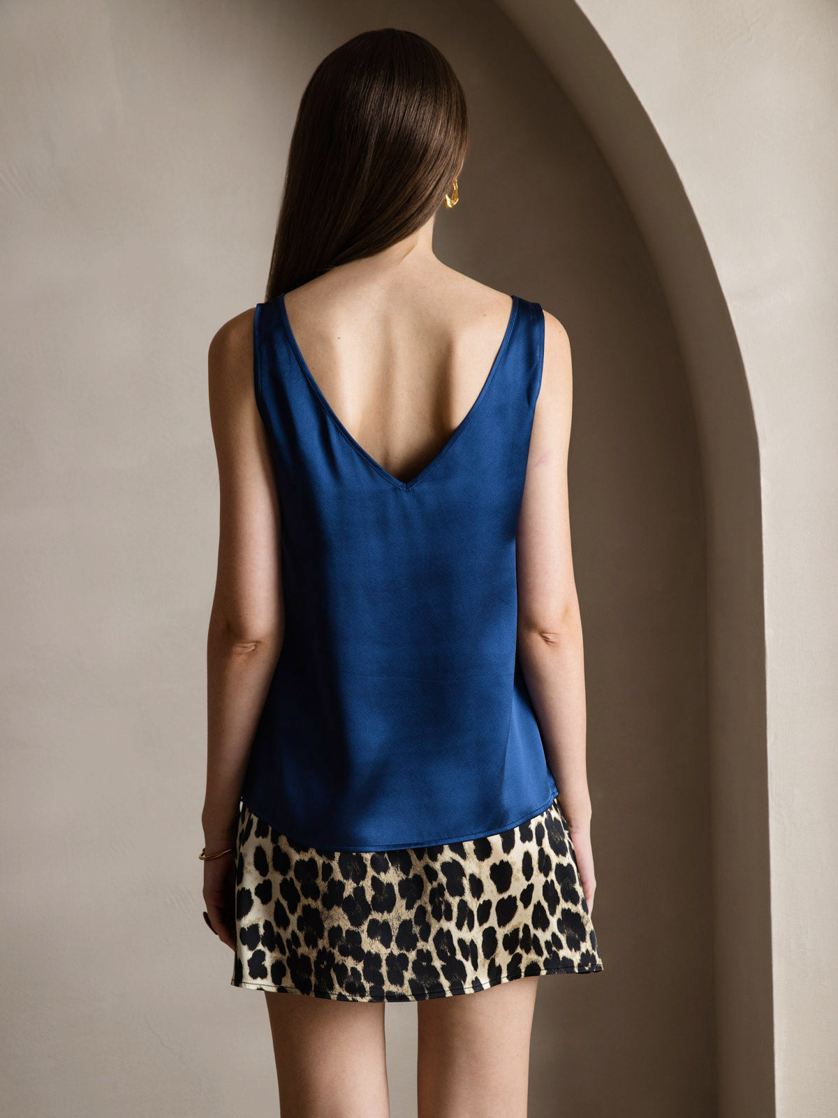 Reyanna™ | Silke V-ringning Tirantes Camiseta Top