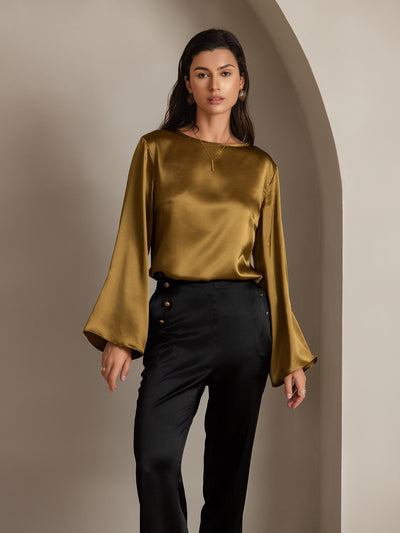 Reyanna™ | Silke Figursydda Knappfickor Kostymbyxor