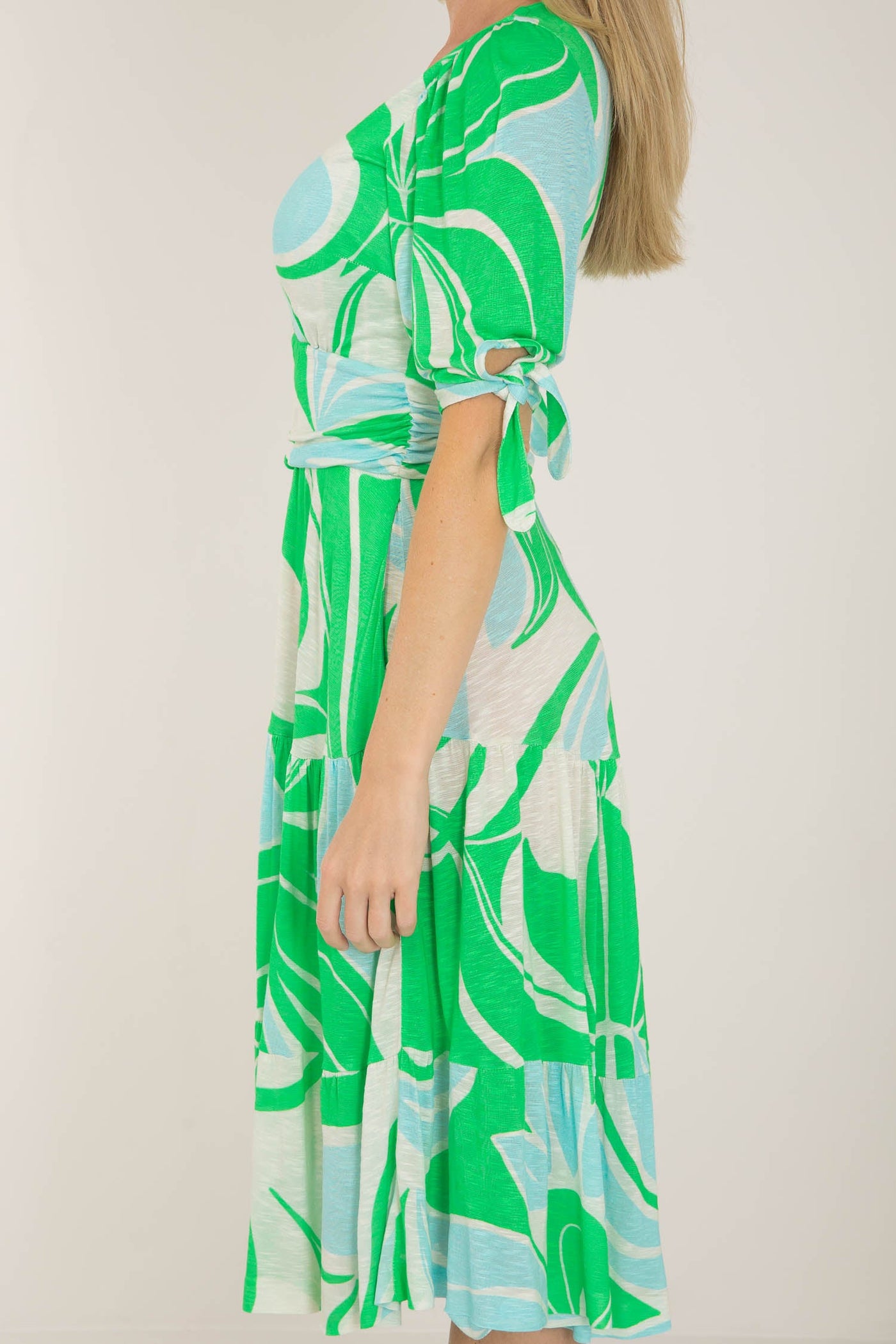Flowy short jersey dress - Green