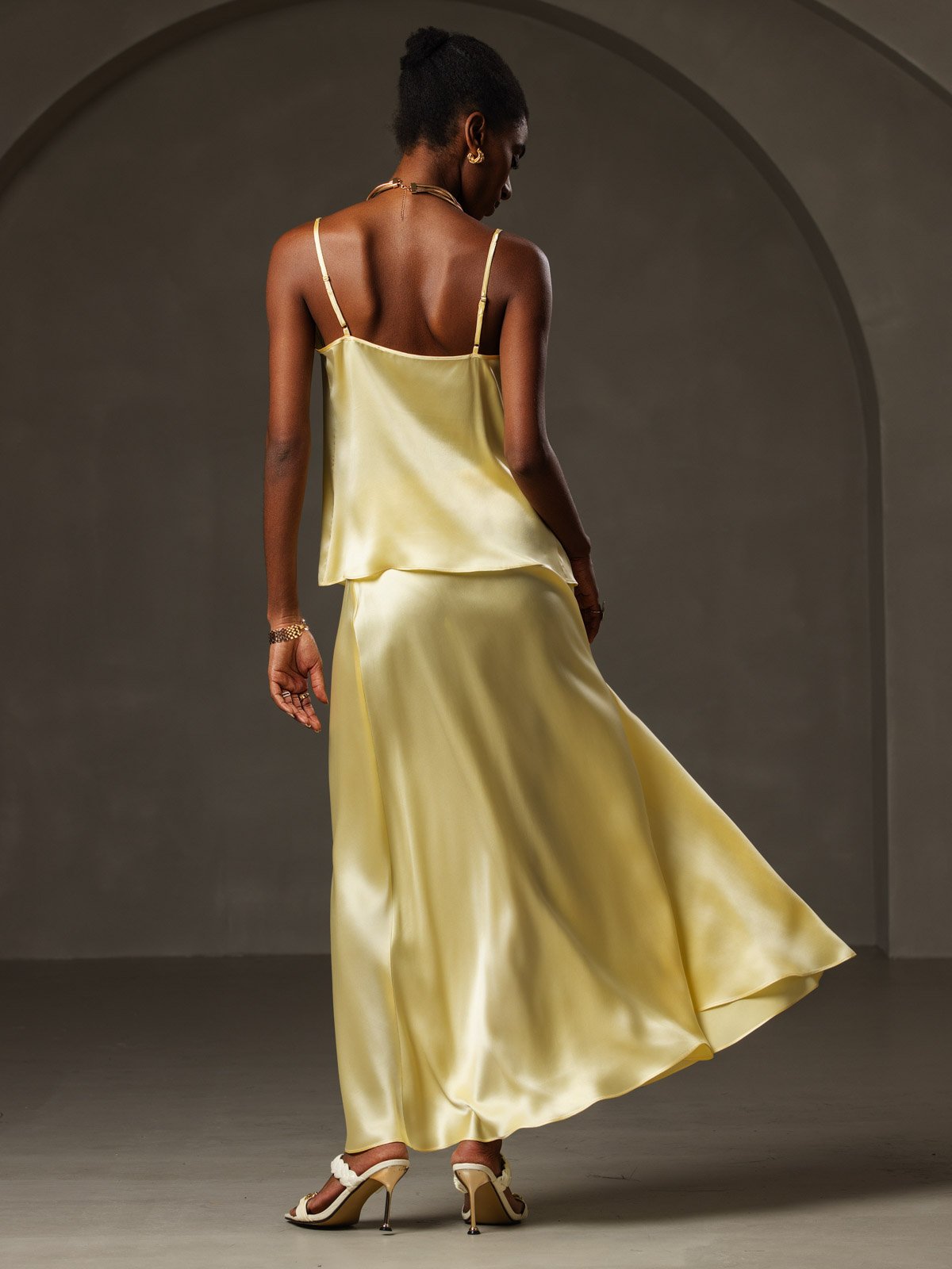 Reyanna™ | Silke Tunna Axelband Draperad Halsringning CamisoleTop