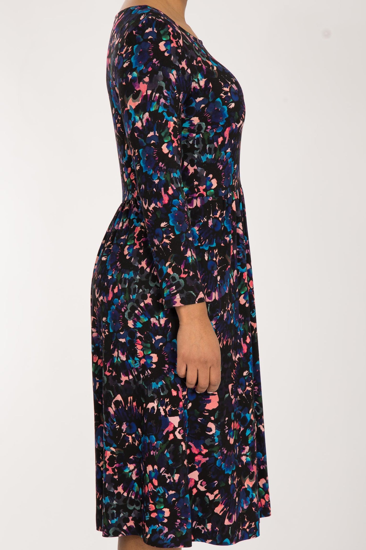 Ideal short jersey dress - Blue-Pink