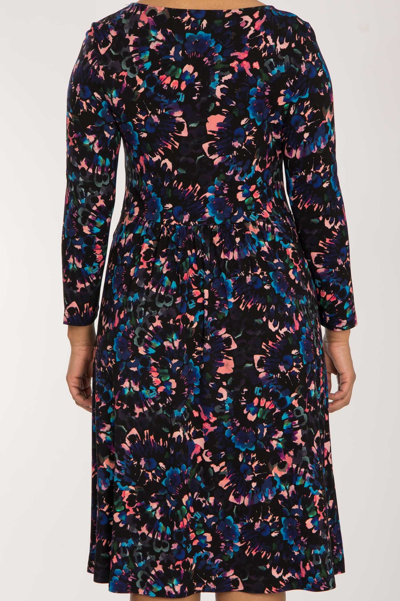 Ideal short jersey dress - Blue-Pink