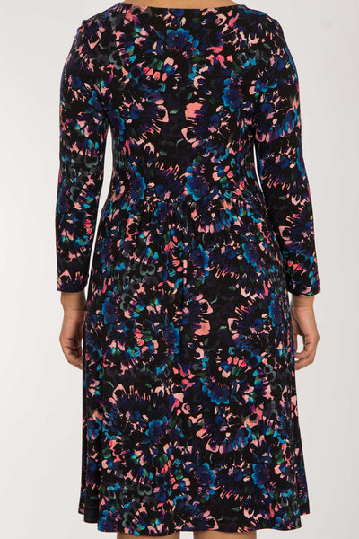 Ideal short jersey dress - Blue-Pink