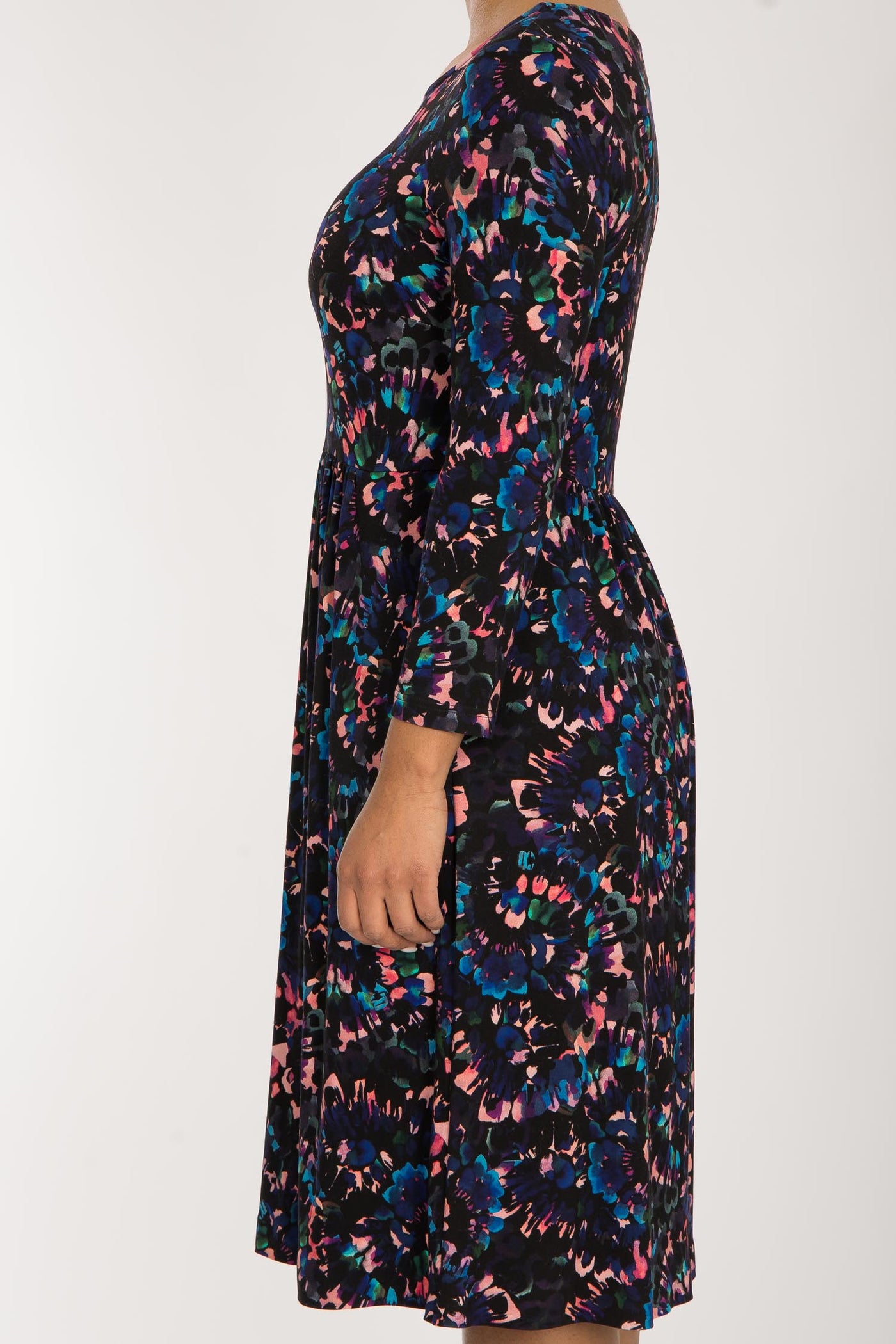 Ideal short jersey dress - Blue-Pink