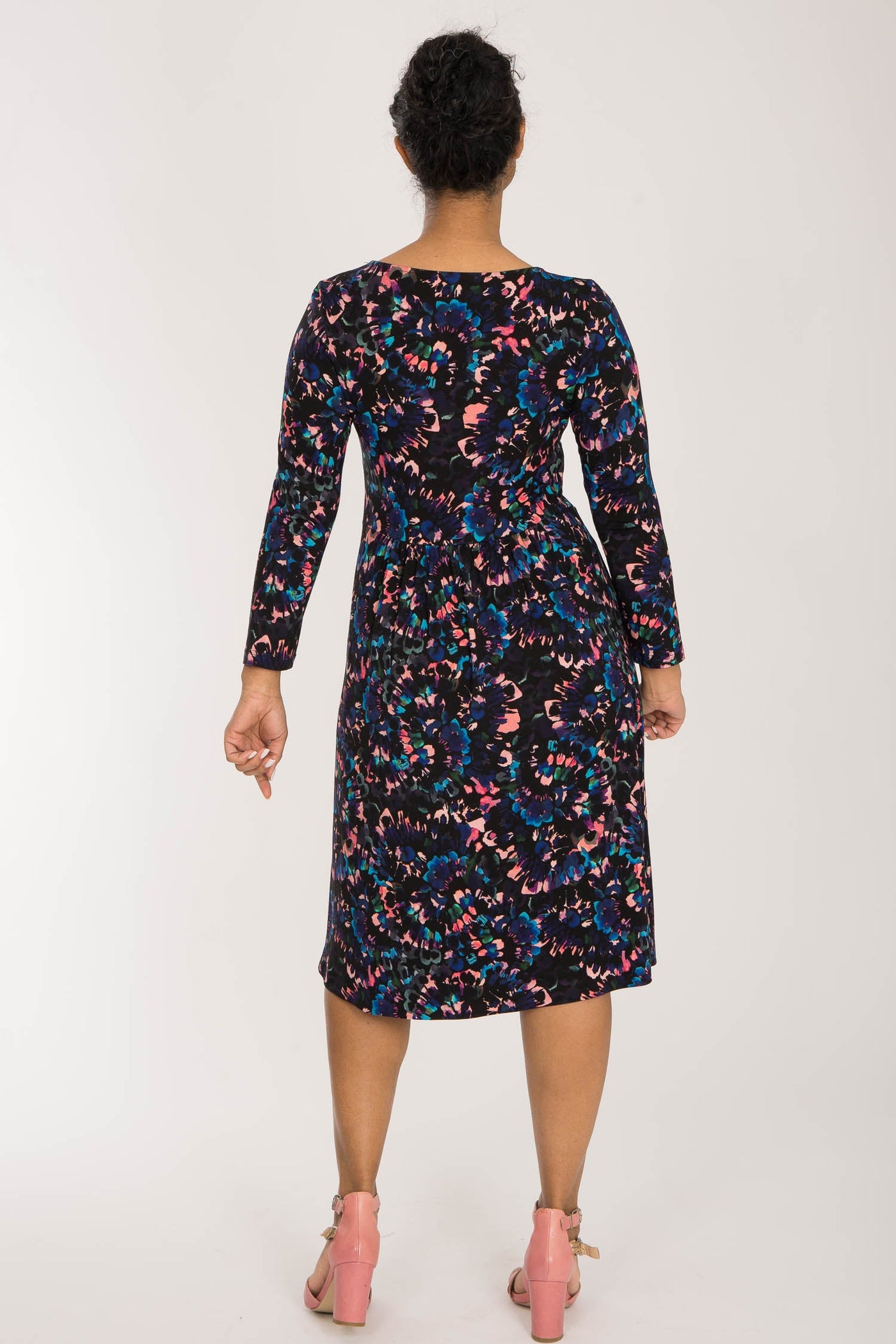 Ideal short jersey dress - Blue-Pink