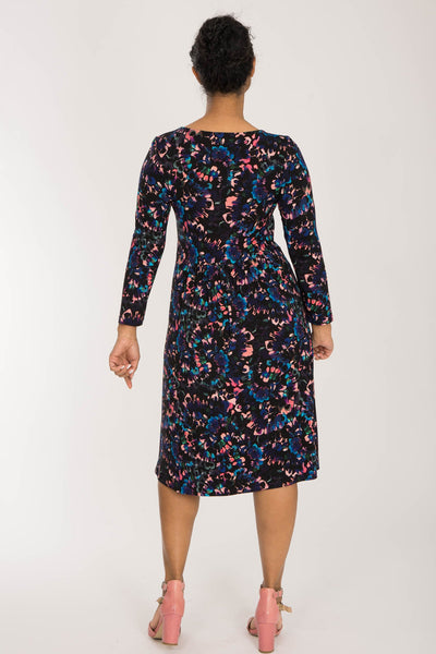 Ideal short jersey dress - Blue-Pink