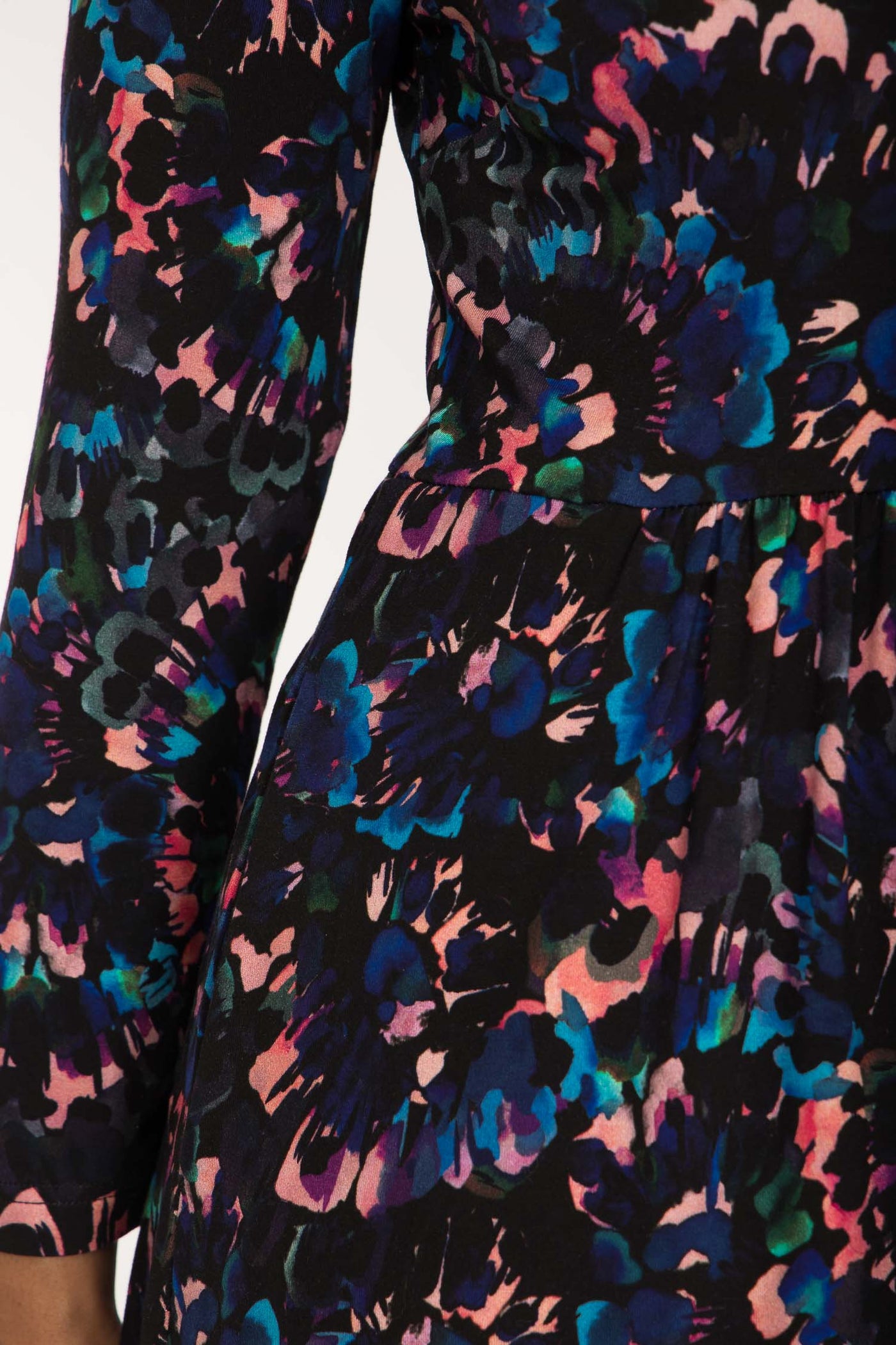Ideal short jersey dress - Blue-Pink