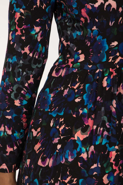 Ideal short jersey dress - Blue-Pink