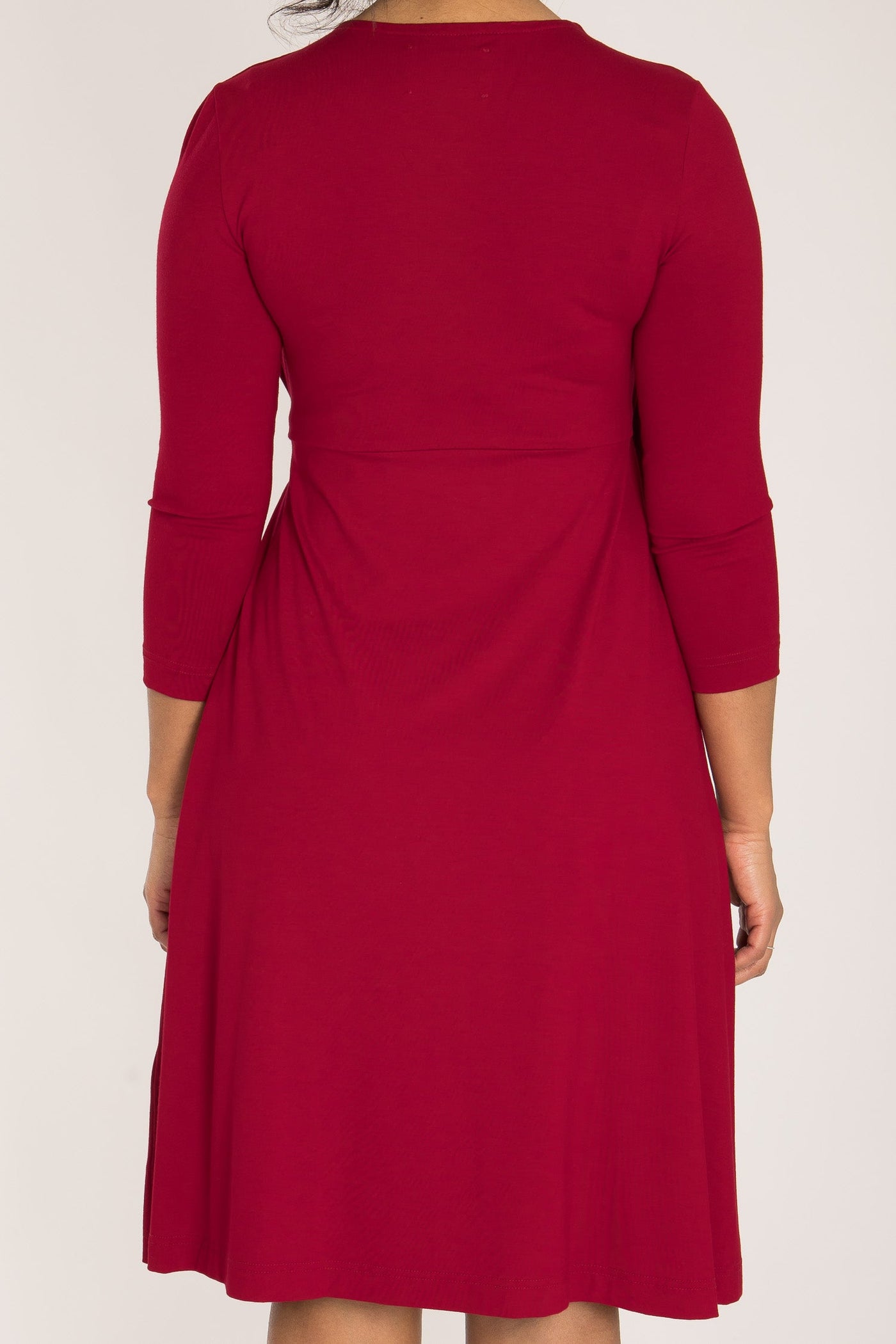 Loose fit short wrap jersey dress - Red