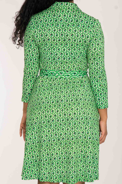 Forever mine placket short jersey dress - Green