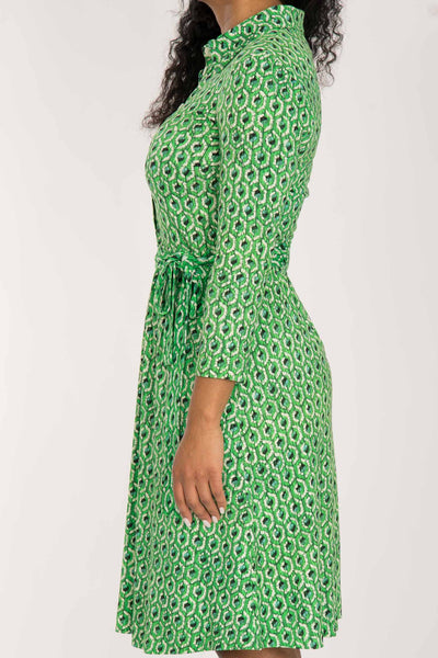 Forever mine placket short jersey dress - Green