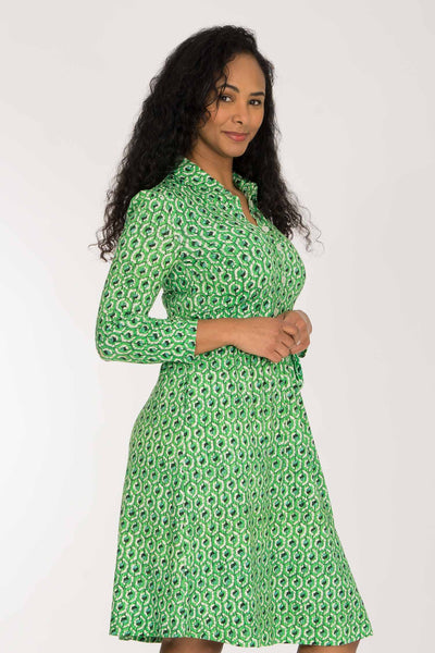 Forever mine placket short jersey dress - Green