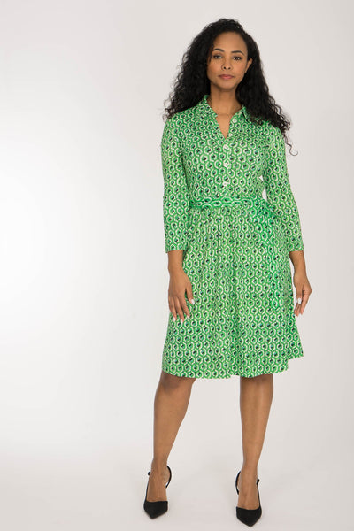 Forever mine placket short jersey dress - Green
