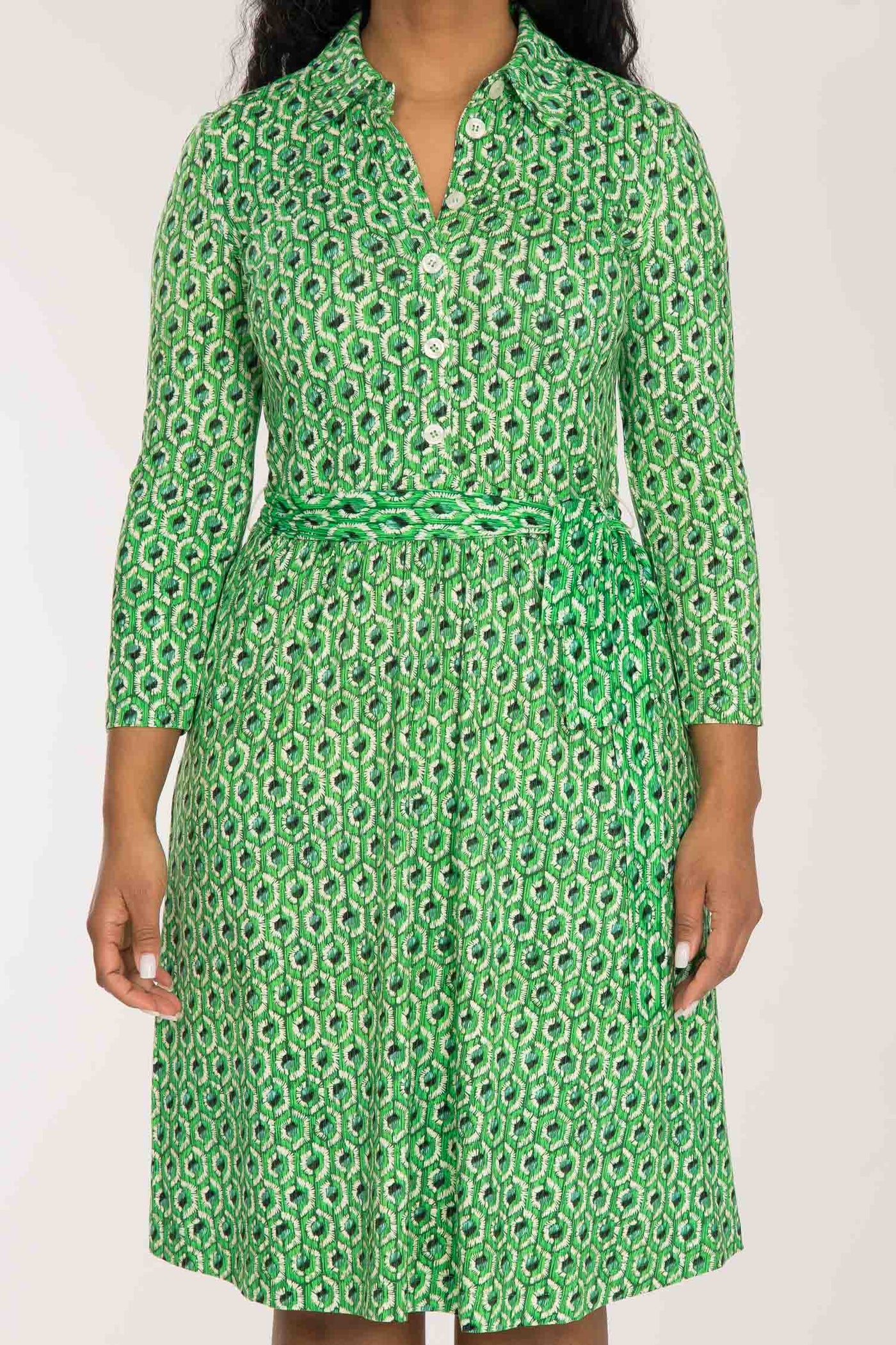 Forever mine placket short jersey dress - Green