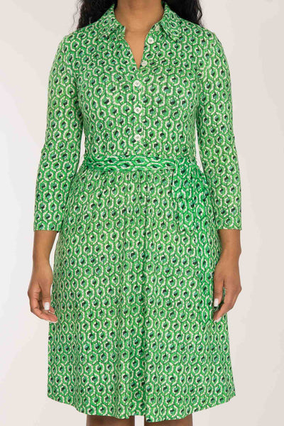 Forever mine placket short jersey dress - Green