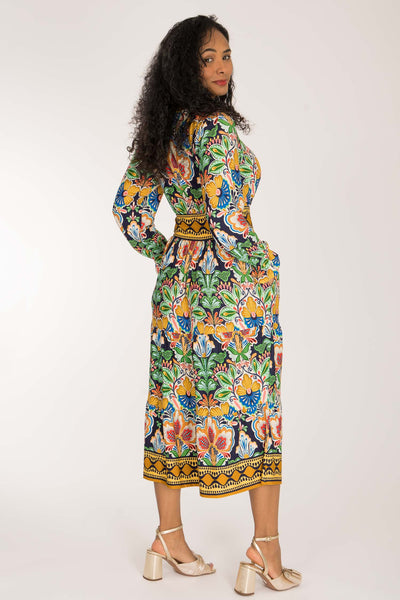 Wow midi jersey dress - Navy folklore