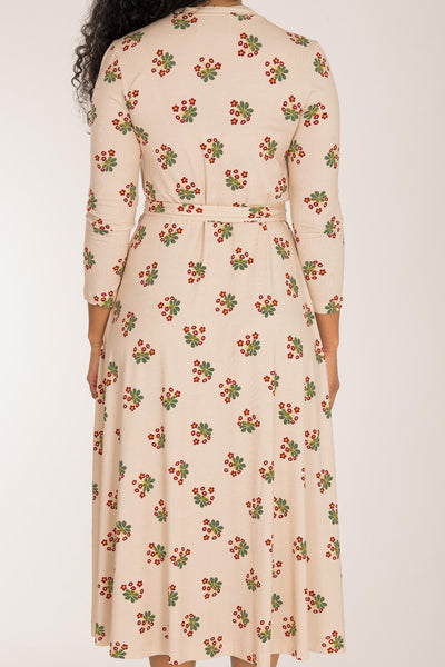 Bestie wrap midi jersey dress - Beige
