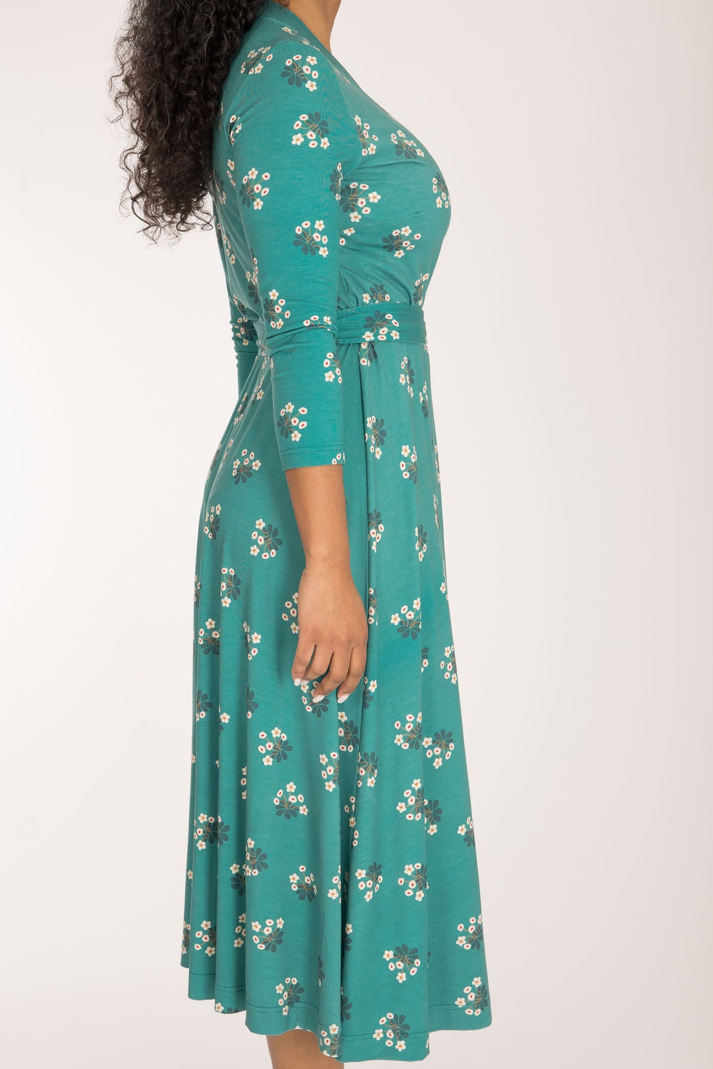 Bestie wrap midi jersey dress - Turquoise