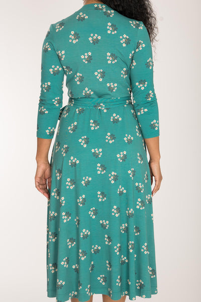 Bestie wrap midi jersey dress - Turquoise