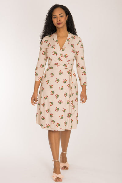 Bestie wrap short jersey dress - Beige