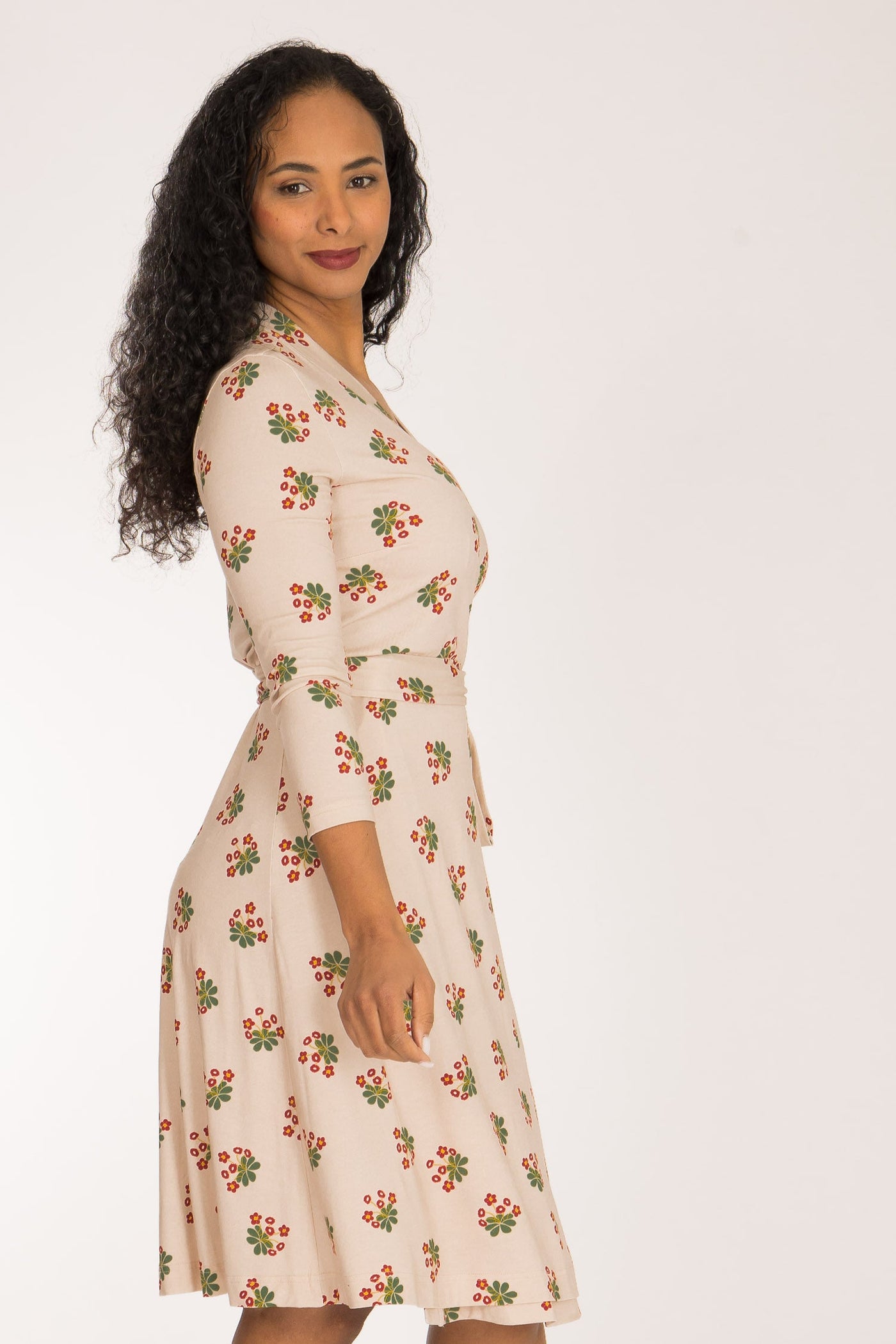 Bestie wrap short jersey dress - Beige