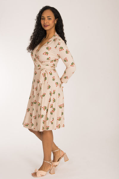Bestie wrap short jersey dress - Beige