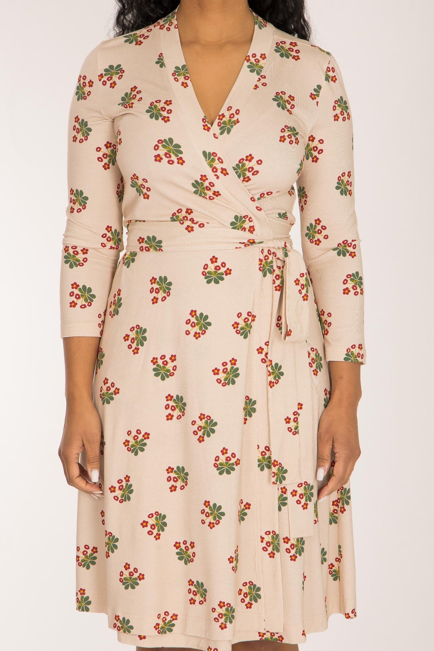 Bestie wrap short jersey dress - Beige