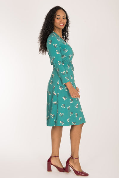 Bestie wrap short jersey dress - Turquoise