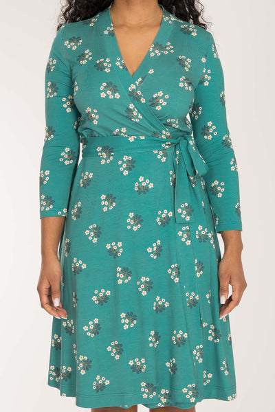 Bestie wrap short jersey dress - Turquoise