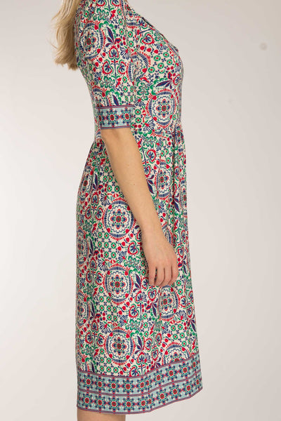 Ideal short jersey dress - Blue folklore