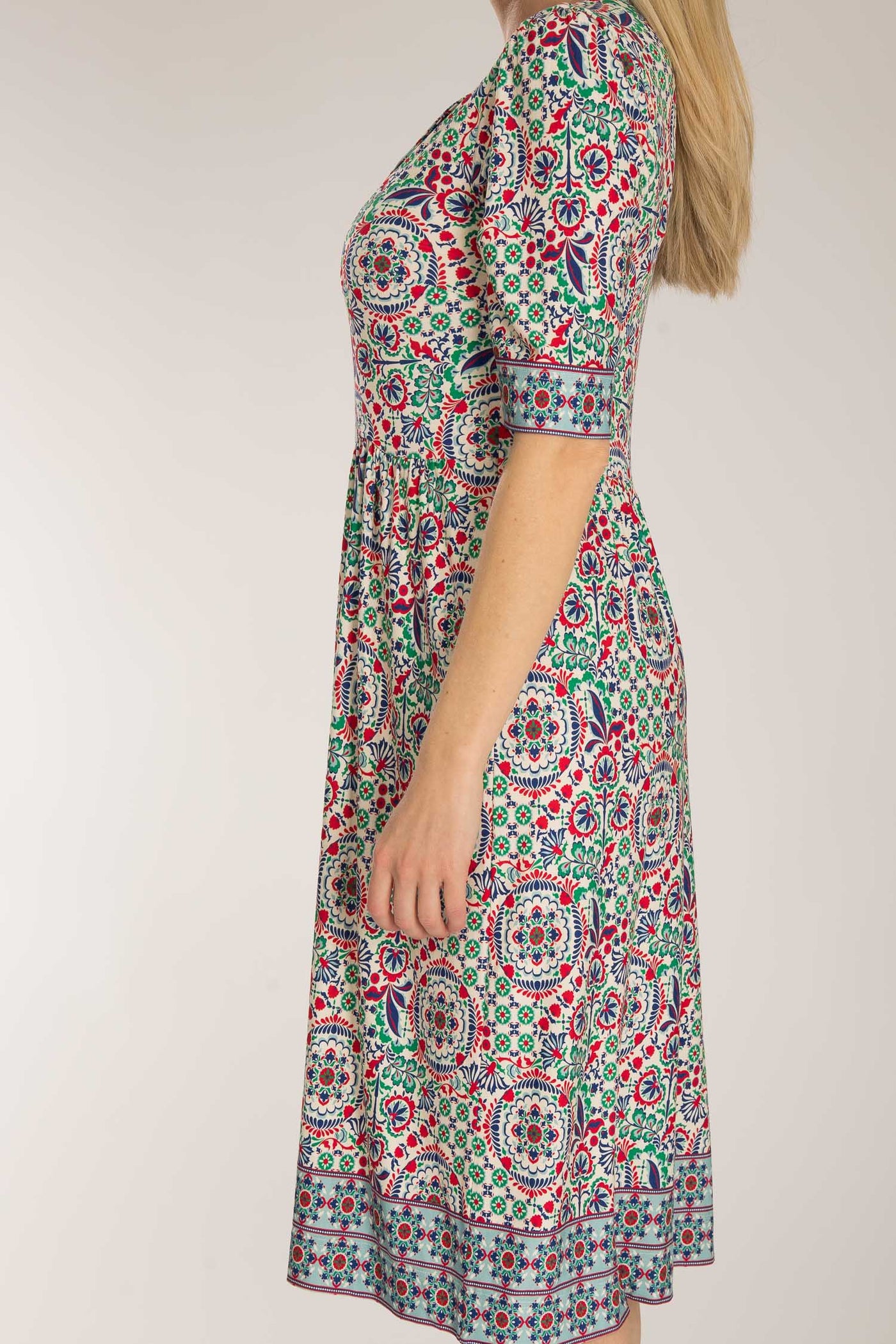 Ideal short jersey dress - Blue folklore