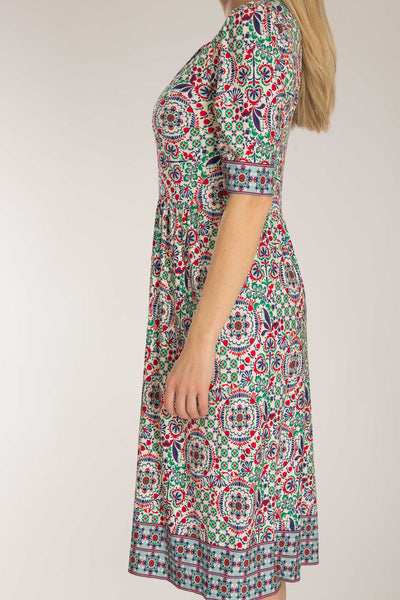 Ideal short jersey dress - Blue folklore
