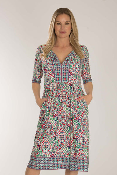 Ideal short jersey dress - Blue folklore