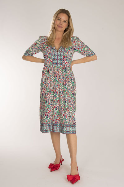 Ideal short jersey dress - Blue folklore