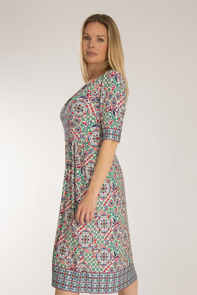 Ideal short jersey dress - Blue folklore