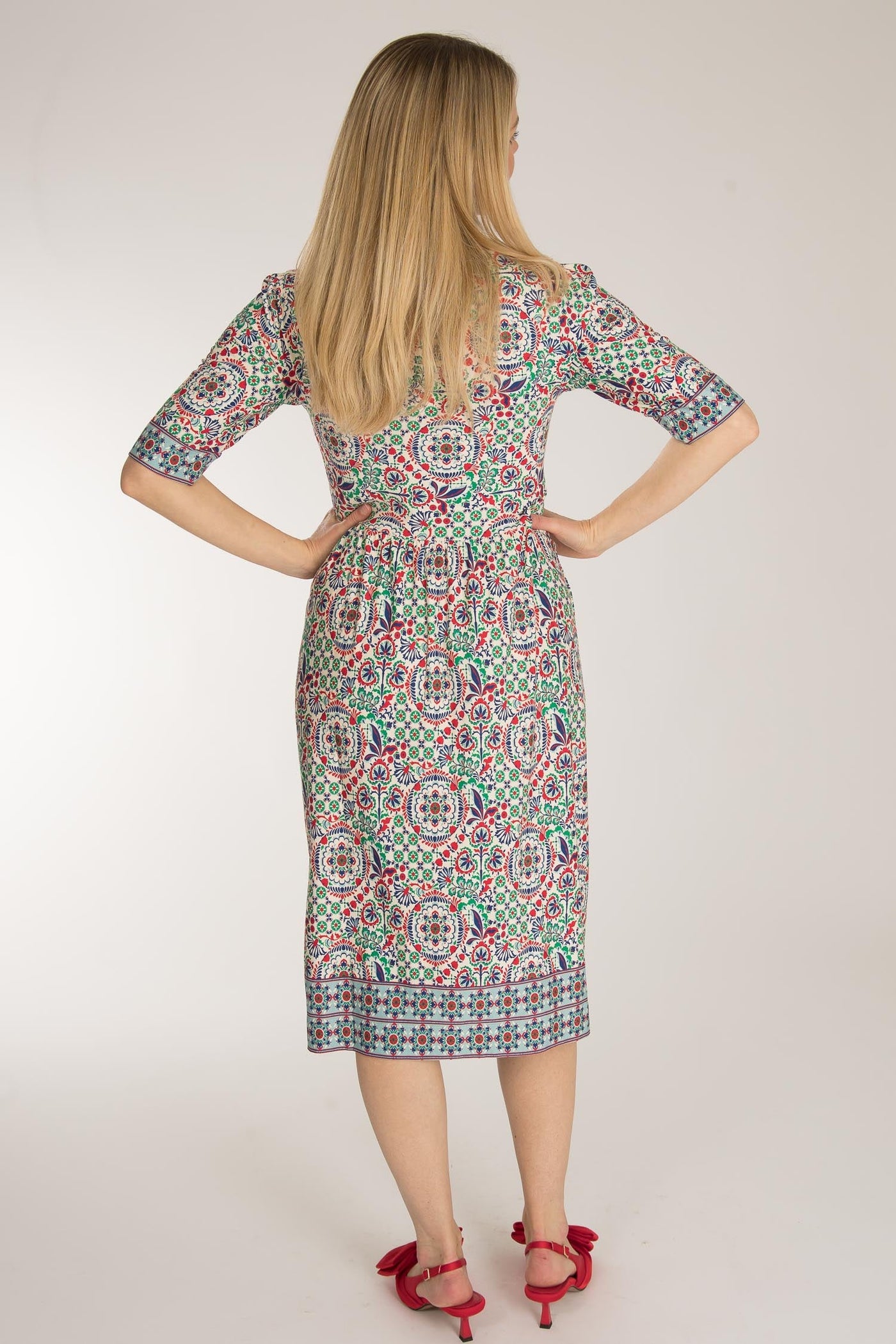 Ideal short jersey dress - Blue folklore