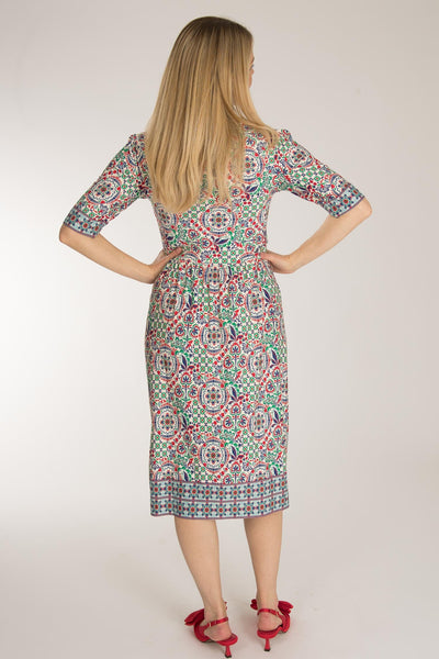 Ideal short jersey dress - Blue folklore