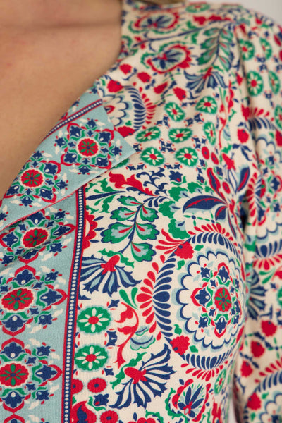 Ideal short jersey dress - Blue folklore