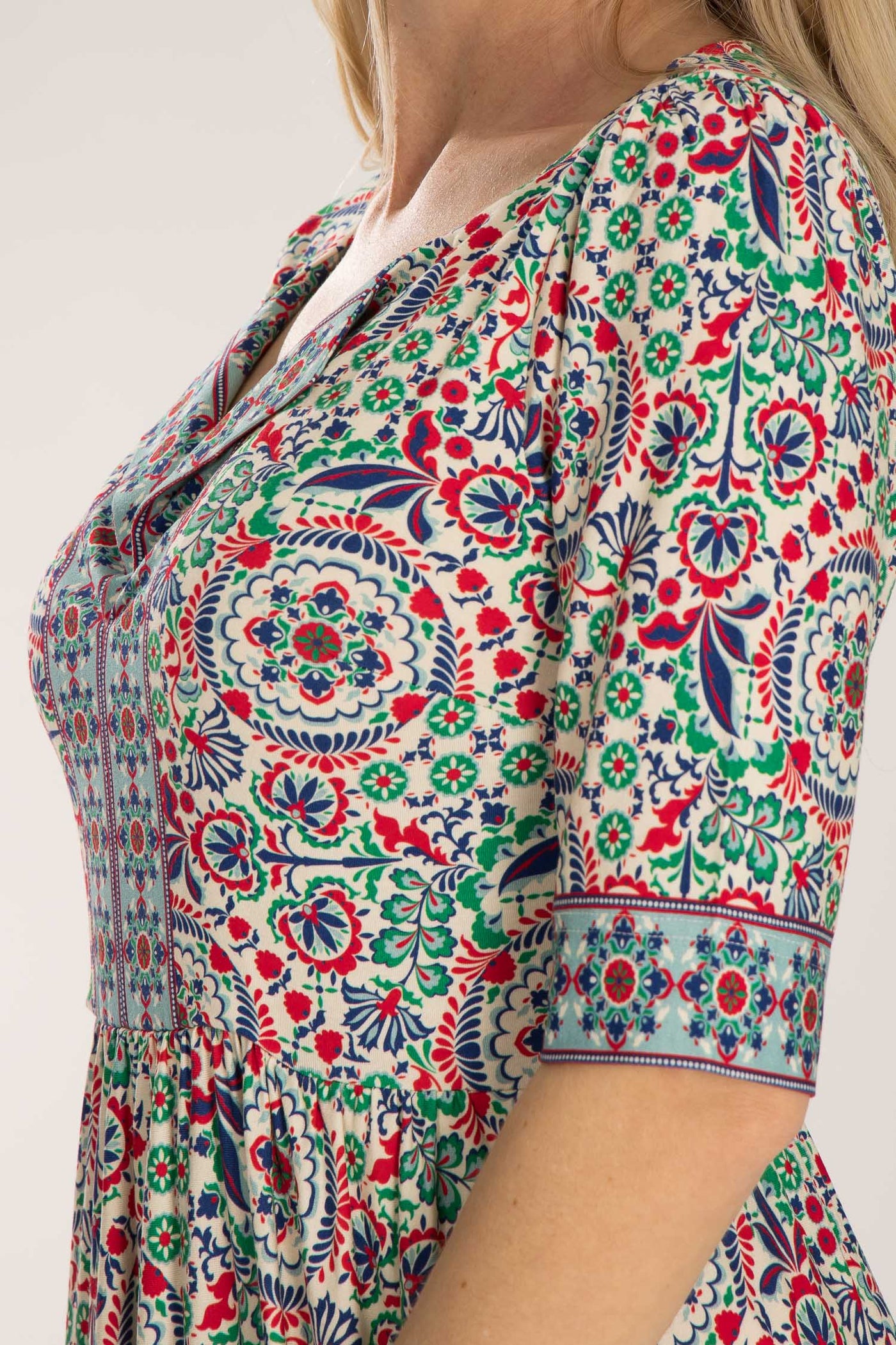 Ideal short jersey dress - Blue folklore