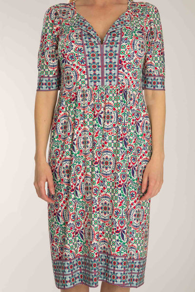 Ideal short jersey dress - Blue folklore