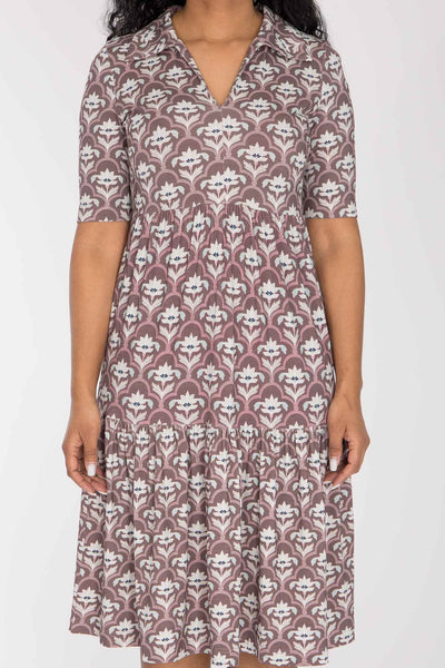 Forever mine collar short jersey dress - Mauve