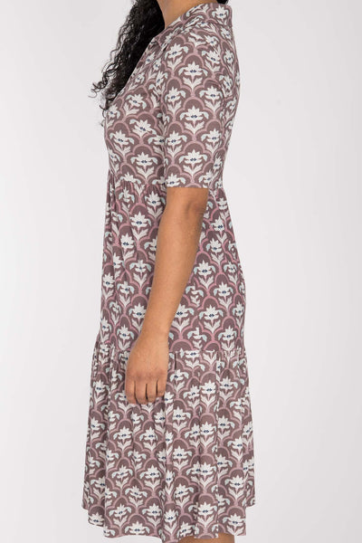 Forever mine collar short jersey dress - Mauve