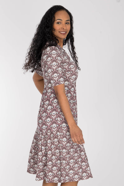 Forever mine collar short jersey dress - Mauve