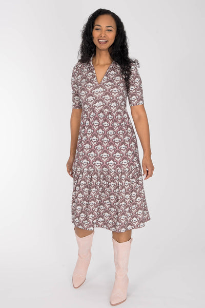 Forever mine collar short jersey dress - Mauve